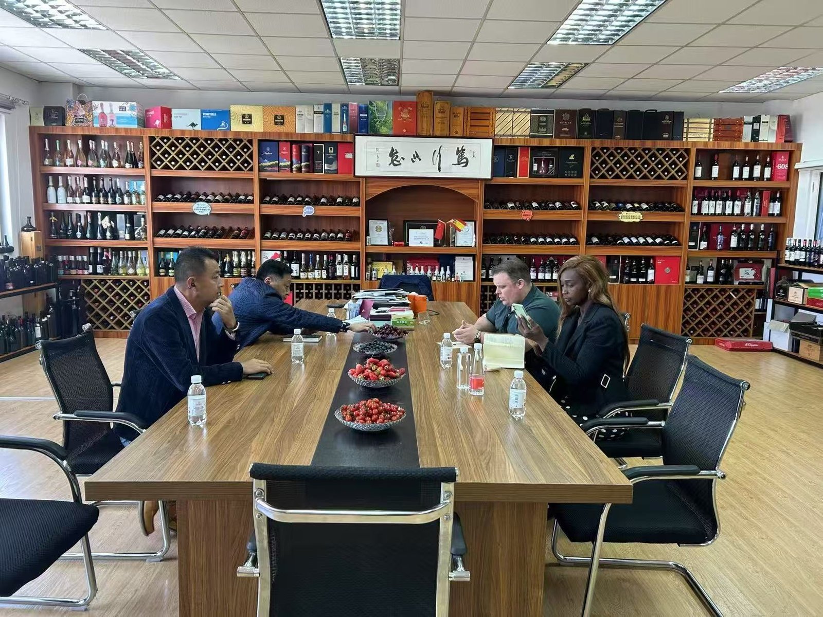 Meeting at conference table